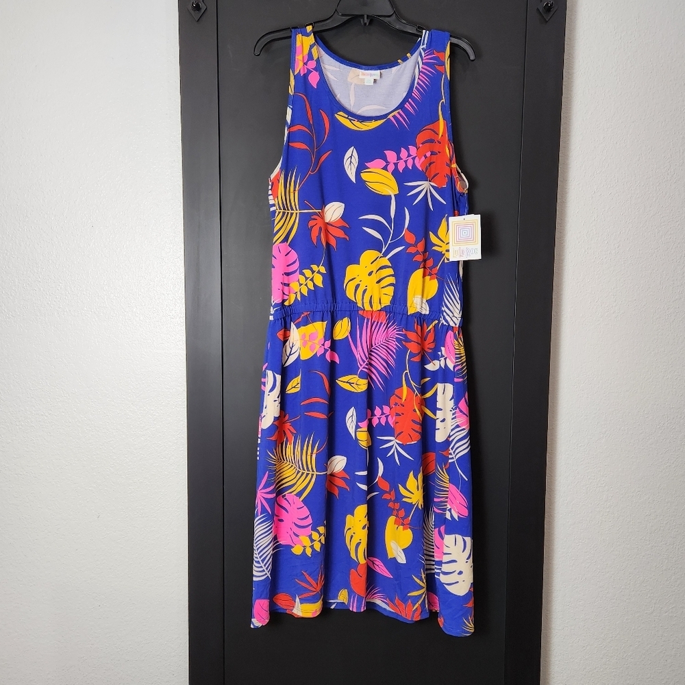 NWT LULAROE TROPICAL SLEEVELESS DRESS SIZE 2XL